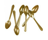 Gold Reusable Plastic Cutlery Dessert Spoons 20pk