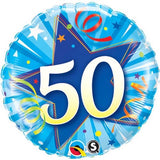 50th Birthday Foil Blue 45cm Balloon #30264