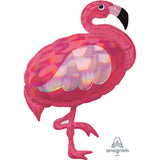 Flamingo Foil Superhape 83cm Holographic Balloon #39378