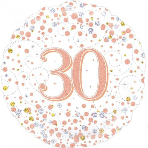 30th Birthday Foil Rose Gold Sparkling Fizz 45cm Balloon #227116