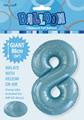 Baby Blue Number 8 Foil 86cm Balloon #50668