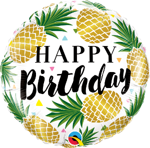 Happy Birthday Pineapple Foil 45cm Balloon #57275