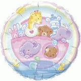 Baby Baby Shower Pastel Rainbow Baby Animals Foil Mylar Balloon #18287