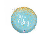 It's A Boy Foil Gold Confetti Balloon #36587