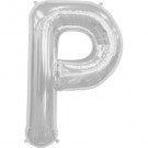 Silver Letter P Balloon AIR FILLED SMALL 41cm #00494