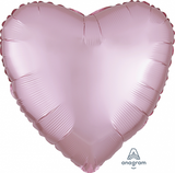 Pastel Pink Satin Luxe Foil 43cm INFLATED Heart Balloon #39908