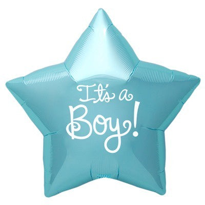 Its a Boy Star Blue Foil Balloon INFLATED #00406