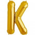 Gold Letter K foil Balloon AIR FILLED SMALL 41cm #00577