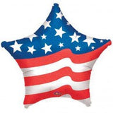 Patriotic Star American Flag Foil 48cm Balloon INFLATED #05935