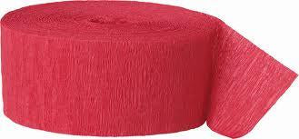 Red Crepe Paper Streamer 24m