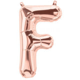 Rose Gold Letter F Balloon AIR FILLED SMALL 41cm #213152