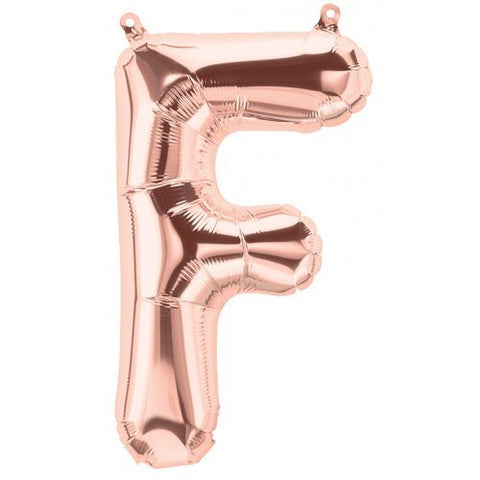 Rose Gold Letter F Balloon AIR FILLED SMALL 41cm #213152