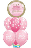 1st Birthday Girl Twinkle Twinkle Little Star Pink Birthday Bouquet