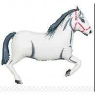 Horse Balloon White Foil 110cm Supershape INFLATED #15774W
