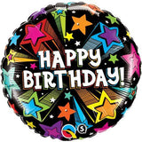 Happy Birthday Shooting Star Foil 45cm Balloon INFLATED #41662