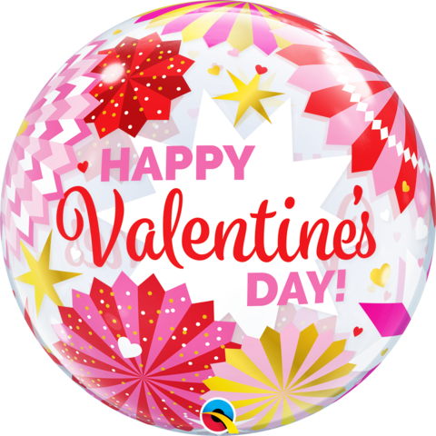 Valentine's Day Bubble Paper Fans Balloon #16576