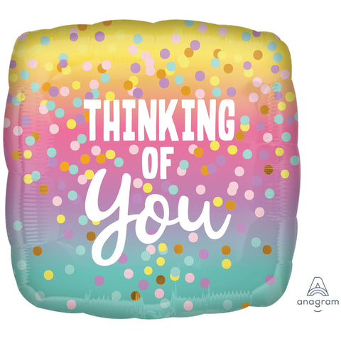 Thinking of You Pastel Dots Foil 45cm Balloon INFLATED #41161