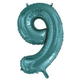 Giant INFLATED Teal Number 9 Foil 86cm Balloon #213819