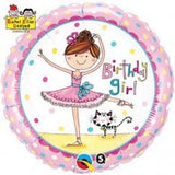 Ballerina Birthday Girl Foil 45cm Balloon #50542