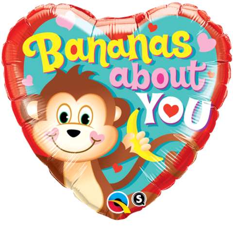 Banana's About You Foil Heart INFLATED #21841