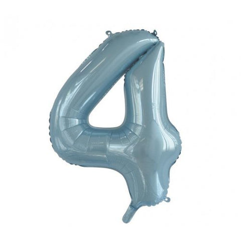 Giant INFLATED Light Blue Number 4 Foil 86cm Balloon #213754
