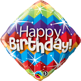 Happy Birthday Chevron Diamond Foil Balloon #16815