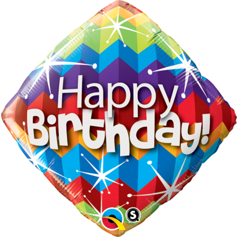 Happy Birthday Chevron Diamond Foil Balloon #16815