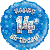 14th Birthday Foil Blue Balloon Oaktree #227949