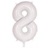 Giant INFLATED White Number 8 Foil 86cm Balloon #213808