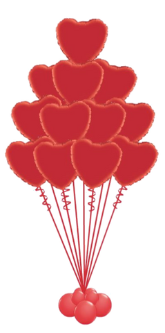 1 Dozen Red Hearts Balloons Bouquet #Vday8