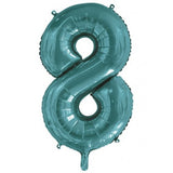 Giant INFLATED Teal Number 8 Foil 86cm Balloon #213818