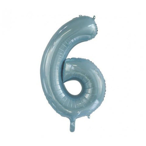 Giant INFLATED Light Blue Number 6 Foil 86cm Balloon #213756