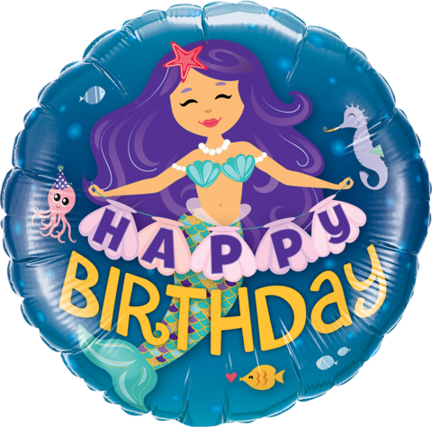 Mermaid Happy Birthday Foil 45cm Balloon #57799