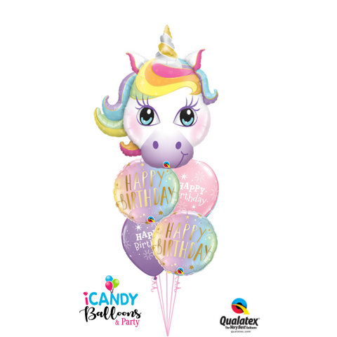 Unicorn Ombre Pastel Birthday Spectacular Balloon Bouquet