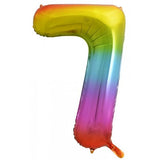 Giant INFLATED Rainbow Splash Number 7 Foil 86cm Balloon #213777