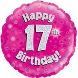 17th Birthday Foil Pink 45cm Balloon #227680