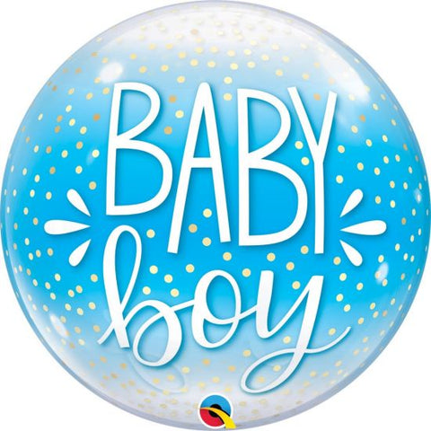 Baby Boy Bubble Blue and Confetti Dots #10040