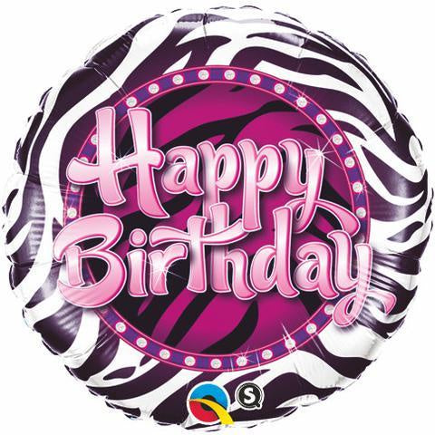 Happy Birthday Foil Zebra Balloon #38070
