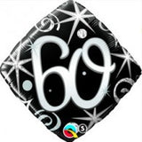 60th Birthday Diamond Foil Black Silver #30030