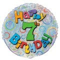 7th Birthday Foil Prismatic Balloon #55497