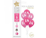 18th Birthday Pink Assortment Pick-A-Bunch 6pk UNFILLED