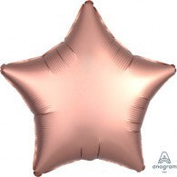 Rose Gold Star Foil Copper Satin 48cm Balloon INFLATED #36826