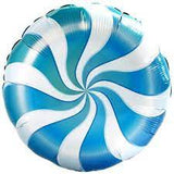 Round Candy Swirl Blue 45cm Foil  INFLATED #50980