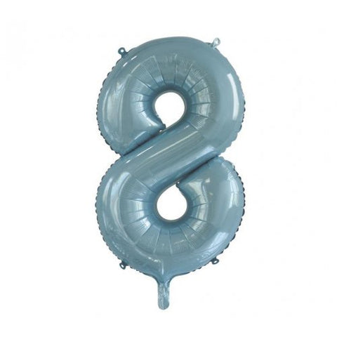 Giant INFLATED Light Blue Number 8 Foil 86cm Balloon #213758