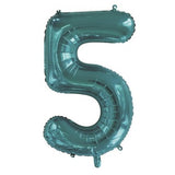 Giant INFLATED Teal Number 5 Foil 86cm Balloon #213815