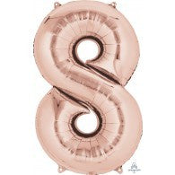 Rose Gold Number 8(eight) Foil 86cm Balloon #36219