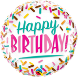 Happy Birthday Sprinkles Foil 45cm Balloon #57265