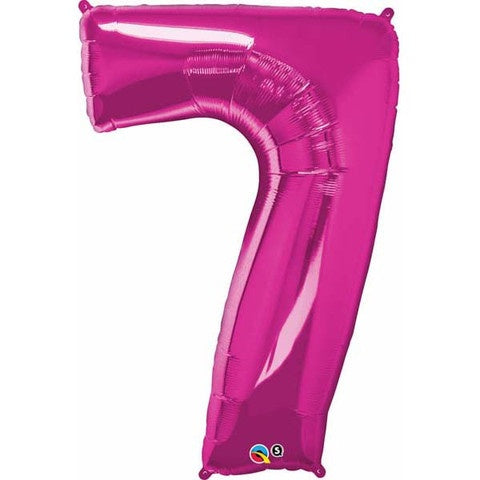 Megaloon Number 7 Magenta 86cm Balloon #30589