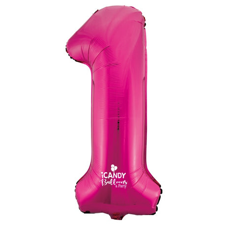 Giant INFLATED Magenta Number 1 Foil 86cm Balloon #213721