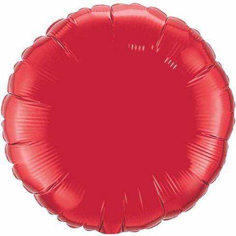 Ruby Red Round Foil 45cm Balloon INFLATED #22634